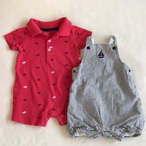 2 Piece Bundle Janie & Jack and Carters Shortalls